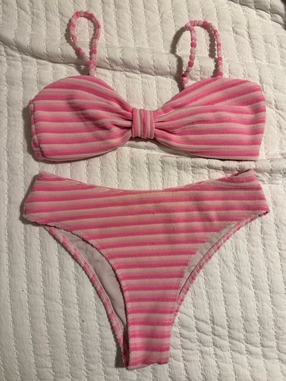 Pink Striped Two-Piece Bikini Set